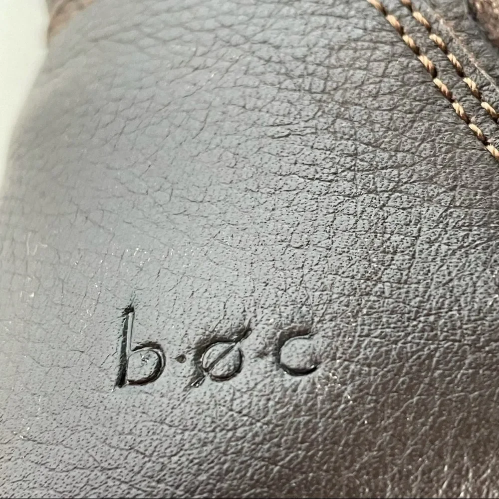 boc 6 Brown Leather Oliver Mid Calf Riding Full Zip Up Buckle Boots gold b.o.c.